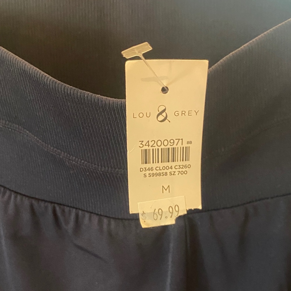 Lou & Grey Navy Wide-Leg Pull-On Athletic Pants. - Picture 6 of 7